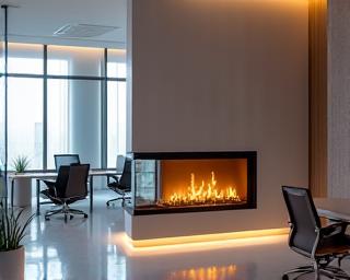 Chimenea moderna en oficina