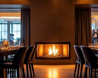 Chimenea en restaurante